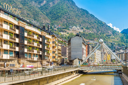 ANDORRA LA VELLA,ANDORRA - AUGUST 29,2016 - In the streets of Andorra la Vella. Andorra is the capital of the Principality of Andorra, and is located high in the east Pyrenees .のeditorial素材