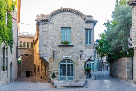 CARCASSONNE,FRANCE - AUGUST 30,2016 - In the streets of Old City of Carcassonne. Carcassonne is a fortified French town in the Aude department.のeditorial素材