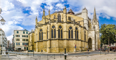 BAYONNE,FRANCE - AUGUST 31,2016 - View at the Cathedral of Saint Marie in Biarritz. Biarritz is a city on the Bay of Biscay, on the Atlantic coast in the Pyrenees-Atlantic department.のeditorial素材