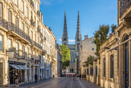 BORDEAUX,FRANCE - AUGUST 31,2016 - In the streets of Bordeaux. Bordeaux is the worlds major wine industry capital.のeditorial素材