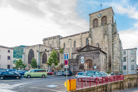 THIERS,FRANCE - SEPTEMBER 2,2016 - Church of Saint Genes in Thiers. Thiers is a commune in the Puy de Dome department in Auvergne in central France.のeditorial素材