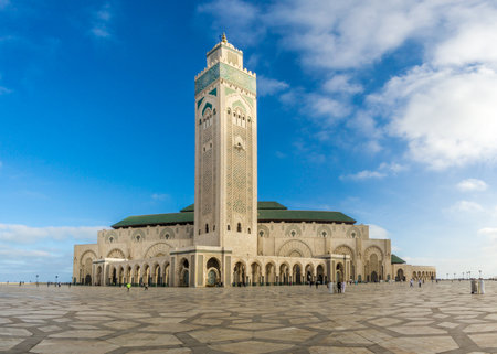 CASABLANCA, MOROCCO - MARCH 31,2017 - View at the Mosque of Hasan II. in Casablanca. Casablanca is the largest city in Morocco.のeditorial素材