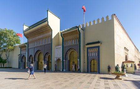 FEZ, MOROCCO - APRIL 6,2017 - View at the Royal palace in Fez. Fez city has been called the "Mecca of the West" and the "Athens of Africa".のeditorial素材