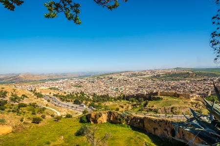 View at the Old Medina of Fez in Moroccoの写真素材