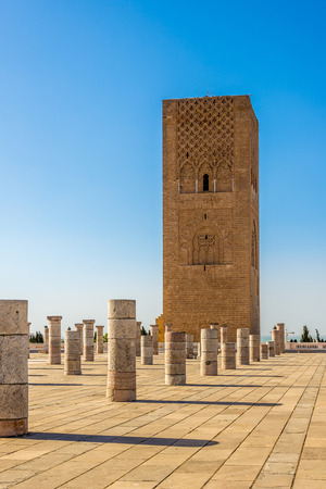 Hassan Tower near Mausoleum Mohammed V. in Rabat - Moroccoの写真素材