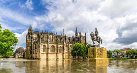 BATALHA,PORTUGAL - MAY 11,2017 - View at the Monastery of Santa Maria da Vitoria in Batalha. The Batalha convent was added in 1983 by UNESCO to its list of World Heritage sites.のeditorial素材