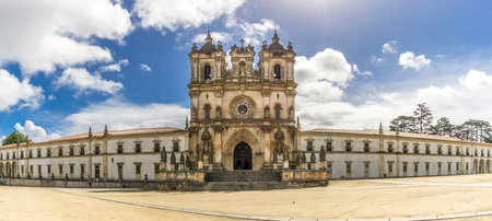 ALCOBACA,PORTUGAL - MAY 11,2017 - Panoramic view at the Monastery of Alcobaca. The church and monastery were the first Gothic buildings in Portugal.のeditorial素材