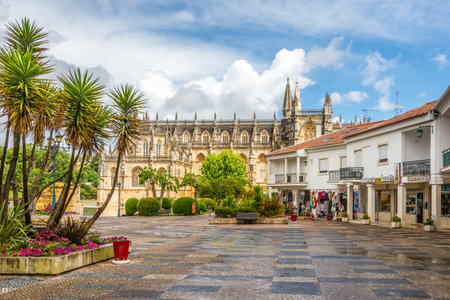 BATALHA,PORTUGAL - MAY 11,2017 - In the streets of Batalha in Portugal . The Batalha convent was added in 1983 by UNESCO to its list of World Heritage sites.のeditorial素材