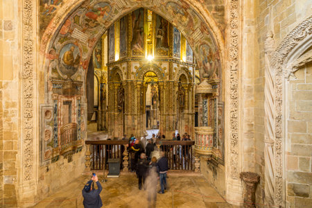 TOMAR,PORTUGAL - MAY 11,2017 - View at the round church in Convent of Christ of Tomar. The Convent of Christ is a former Roman Catholic convent/monastery in Tomar.のeditorial素材