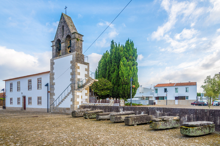 View at the Old monastery with tombs in Rates in Portugalの写真素材