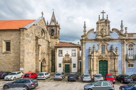 GUIMARAES,PORTUGAL - MAY 14,2017 - Azulejo decorated church Ordem de Sao Francisco in Guimaraes. The...