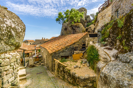MONSANTO, PORTUGAL - MAY 16,2017 - View to the streets of Monsanto village in Portugal. Monsanto has become popularly known asのeditorial素材