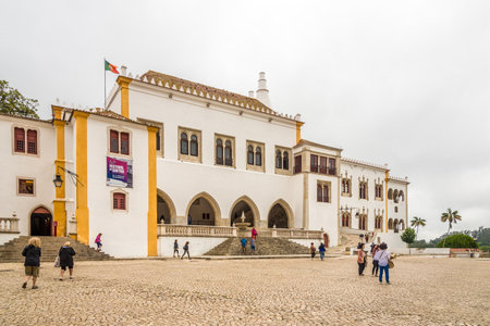 SINTRA,PORTUGAL - MAY 17,2017 - View at the Palace National in Sintra. Sintra is known for its many 19th-century Romantic architectural monuments.のeditorial素材