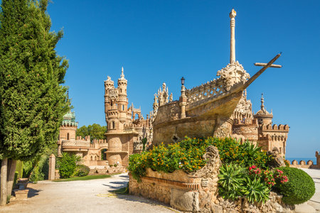View at the Colomares castle in Benalmadena ,dedicated of Christopher Columbusのeditorial素材
