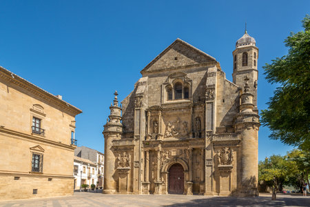 View at the chapel of Sacra Capilla del Salvador at Vazqques de Molina place in Ubeda - Spainのeditorial素材