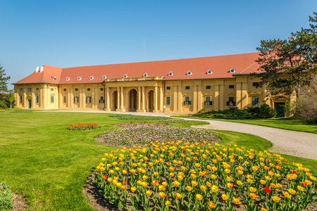 View at the riding hall in the area of Lednice castle - Czech republic, Moraviaのeditorial素材