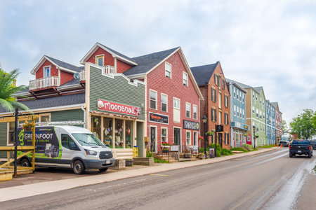 CHARLOTTETOWN,CANADA - JUNE 19,2018 - In the streets of Charlottetown. Charlottetown is the capital and largest city of the Canadian province of Prince Edward Islandのeditorial素材