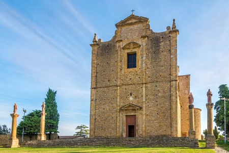 View at the facade of San Giusto church in Volterra - Italy,Tuscanyの写真素材