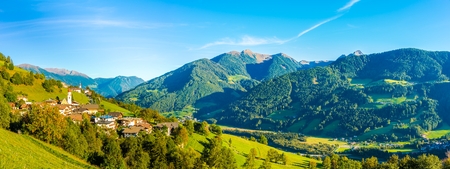 Panoramic view at village Telves in hills near Vipiteno in South Tyrol - Italyの写真素材