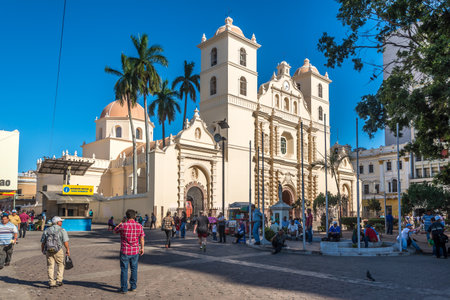 TEGUCIGALPA,HODURAS - MARCH 13,2019 - View at the Cathedral of Saint Michael Archangel in Tegucigalpa. Tegucigalpa is capital of Honduras.のeditorial素材