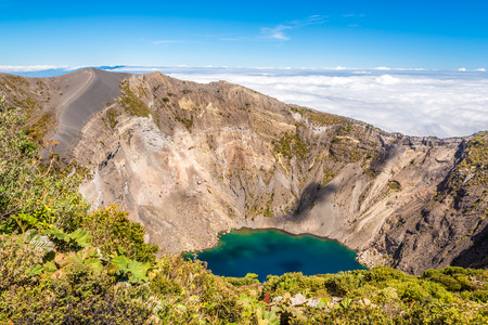 View to the Crater of Irazu Volcano at Irazu Volcano National Park - Costa Ricaの写真素材