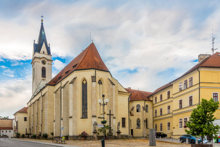 TREBON,CZECH REPUBLIC - JUNE 20,2019 - In the streets of Trebon. Trebon is a historical town in the South Bohemian Region of the Czech Republic.のeditorial素材