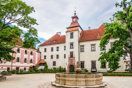 At the Courtyard of Trebon Castle - United Kingdomのeditorial素材