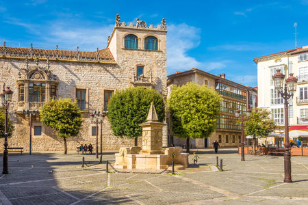 BURGOS,SPAIN - MAY 12,2019 - Place of Liberty with House of Cordon In Burgos. Burgos is a city in northern Spain and the historic capital of Castile.のeditorial素材
