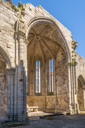View at the ruins of Santo Domingo church in the streets of Pontevedra - Spainの写真素材