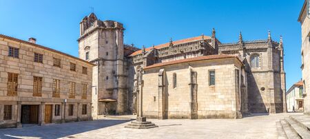 Panoramic view at the Basilica of Santa Maria in the streets of Pontevedra - Spain