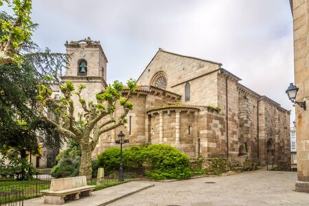 View at the Church of Santa Maria in in the streets of A Coruna - Spainの写真素材