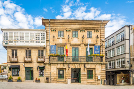 BETANZOS,SPAIN - MAY 15,2019 - View at the Town hall of Betanzos. Betanzos is a municipality in the autonomous community of Galicia in northwestern Spain.のeditorial素材