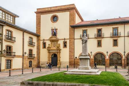 OVIEDO,SPAIN - MAY 16,2019 - View at the Building of University in Oviedo. Oviedo is located in the centre of Asturias between the NalÃ³n River and Nora River.のeditorial素材
