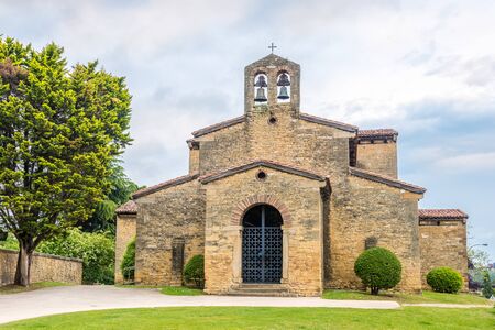 View at the Church of San Julian de los Prados in Oviedo, Spainの写真素材