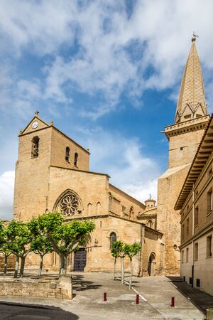 View at the Church of San Pedro in Olite, Spainの写真素材