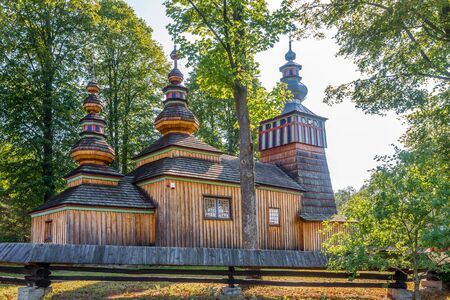 View at the Wooden church of Saint Michael Archangel in Swiatkowa Mala village, Polandの写真素材