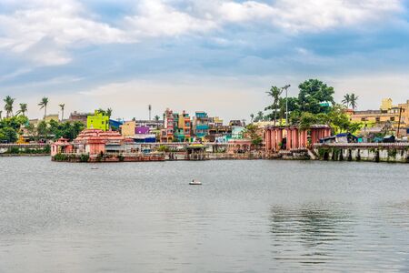 View at the Narendra Pokhari Tank in Puri , Odisha, Indiaの写真素材