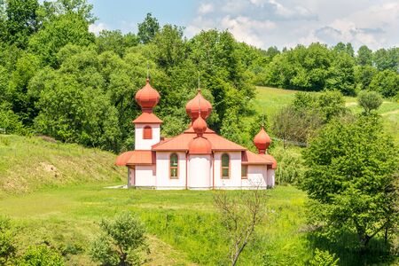 View at the Church in village Hrabova Roztoka - Slovakiaの写真素材