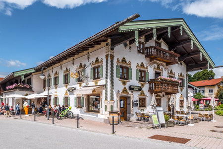 INZELL, GERMANY - AUGUST 05,2014 - In the streets of Inzell.Inzell lies in a wide valley floor in the Chiemgau Alps in Bavaria - Germanyのeditorial素材