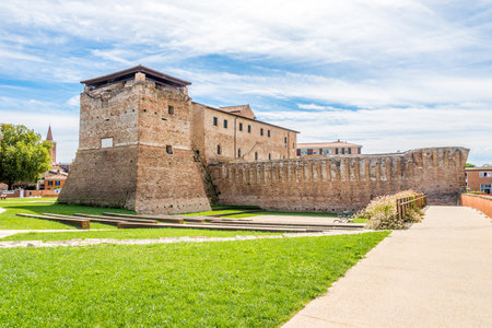 RIMINI,ITALY - SEPTEMBER 2,2020 - View at the Sismondo Castle in Rimini. Rimini city was founded by the Romans in 268 BC.のeditorial素材