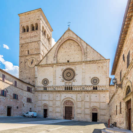 View at the Cathedral of San Rufino in Assisi - Italyの写真素材