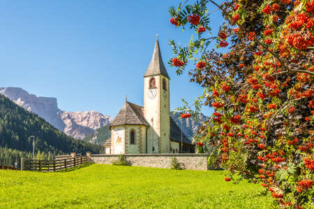 Nature and Church of San Vito in San Vito village in South Tyrol - Italyの写真素材