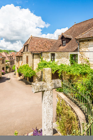 CARENNAC, FRANCE - JUNE 23,2021 - In the streets of Carennac village. Carennac belongs to the historical region of Quercy.のeditorial素材