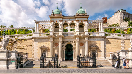 BUDAPEST, HUNGARY - AUGUST 18,2021 - Entrance to Castle garden in  Budapest. Budapest is capital city of Hungary.のeditorial素材