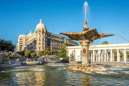 View at the Sele Fountain in the streets of Foggia - Italyの写真素材