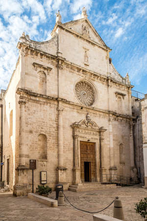 View at the Church of San Domenico in the streets of Monopoli in Italyの写真素材