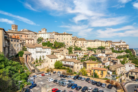 NARNI,ITALY - SEPTEMBER 8,2021 - View at the Narni town. Narni is an ancient hilltown and comune of Umbria, in central Italy.のeditorial素材