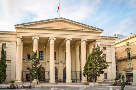 VALETTA,MALTA - OCTOBER 5,2021 - View at the Building of Justice in the streets of Valetta. Valetta is Capital of Malta.のeditorial素材