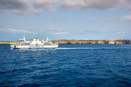 COMINO,MALTA - OCTOBER 5,2021 - View at the Comino island. Comino is a small island of the Maltese archipelago between the islands of Malta and Gozo in the Mediterranean Sea.のeditorial素材