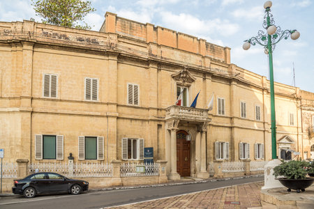 NAXXAR,MALTA - OCTOBER 6,2021 - View at the Palace Parisio in the streets of Naxxar. Naxxar is a small city in the Northern Region of Malta.のeditorial素材
